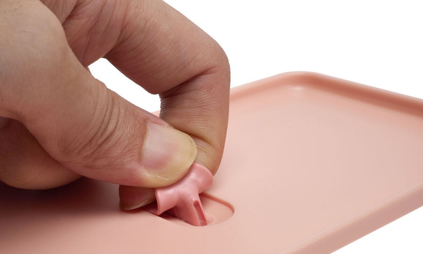 Image 6: Dual-Layer Plastic Bento Lunch Box with Cutlery