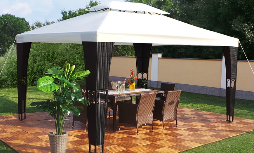 Image 12: Rattan-Effect Gazebo with LED