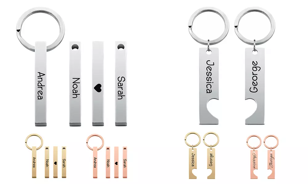 Personalisierter Familien-Schlüsselanhänger mit Gravur oder Foto