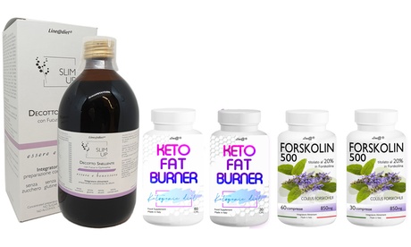 Kit Perdipeso Lineadiet composto da Slim up e 30 o 60 compresse di Keto Fat Burner o Bruciagrassi Forskolin