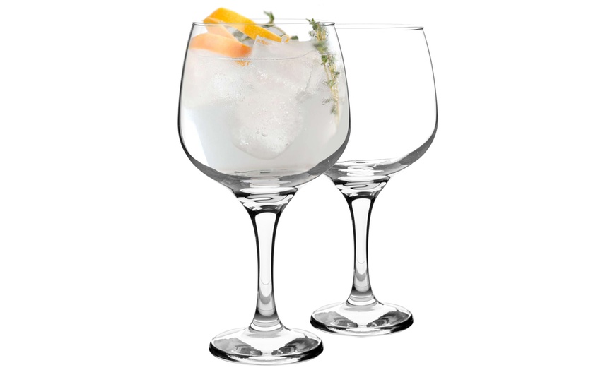 Image 1: Large Copa Style Gin Bowl Glasses