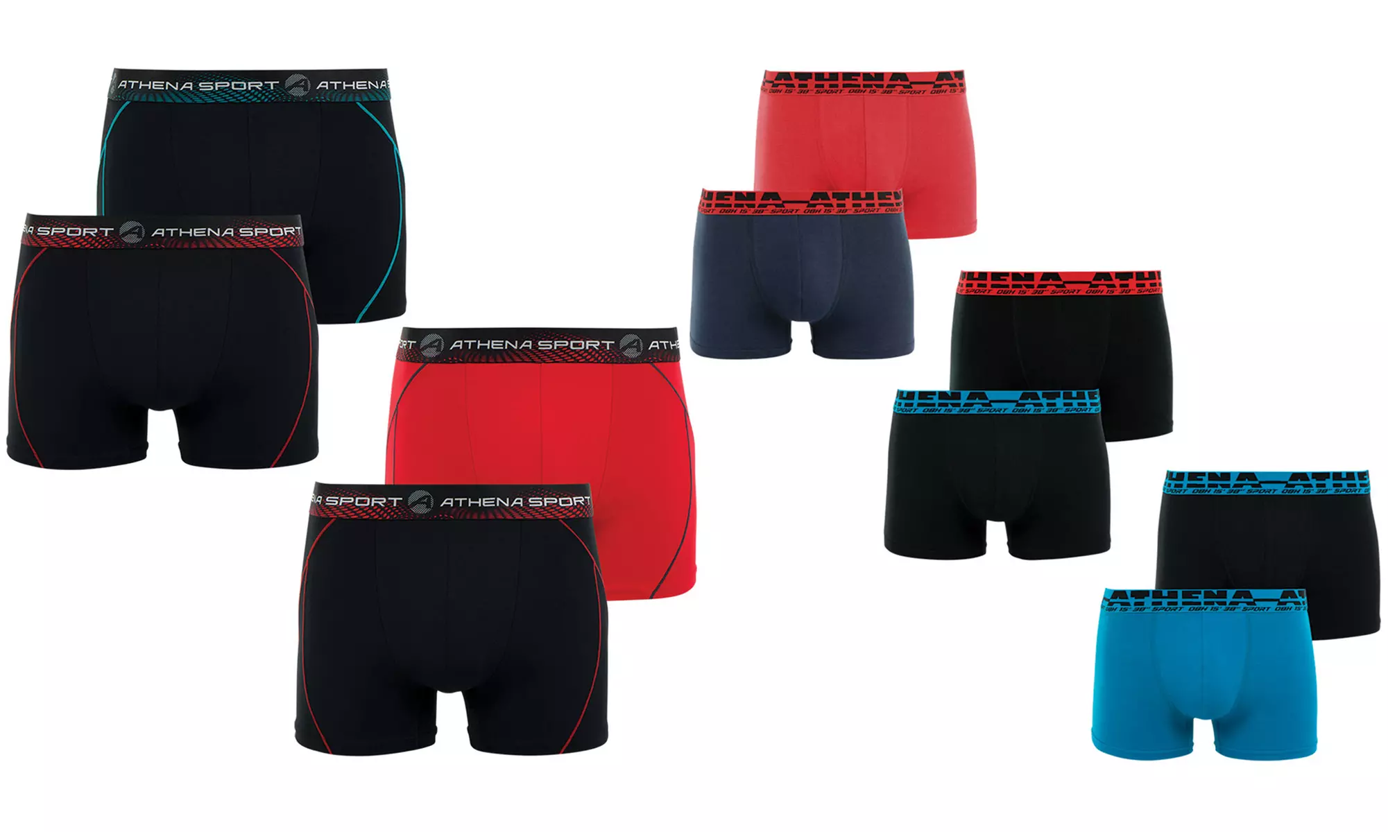 Pack de 4 ou 6 boxers sport Athena pour homme - Primary Image