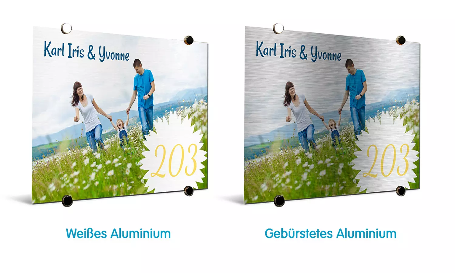 Türschild aus Aluminium mit eigenem Foto inkl. Aufhängesystem von Prentu (48% sparen*) - Second Medium