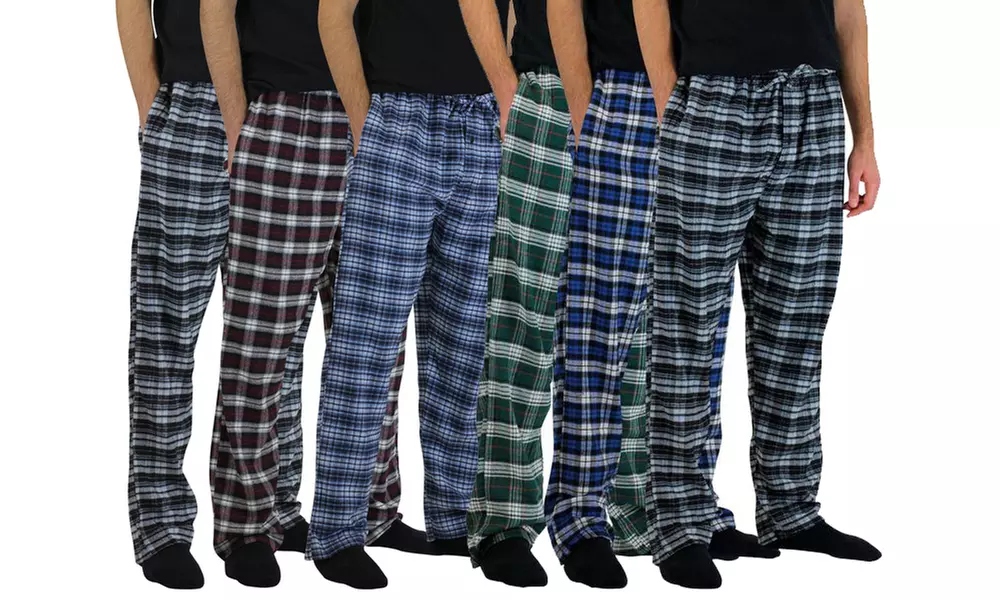 Real Essentials Men's Super Soft Cotton Flannel Pajama Pants (3-Pack) - Primary Image