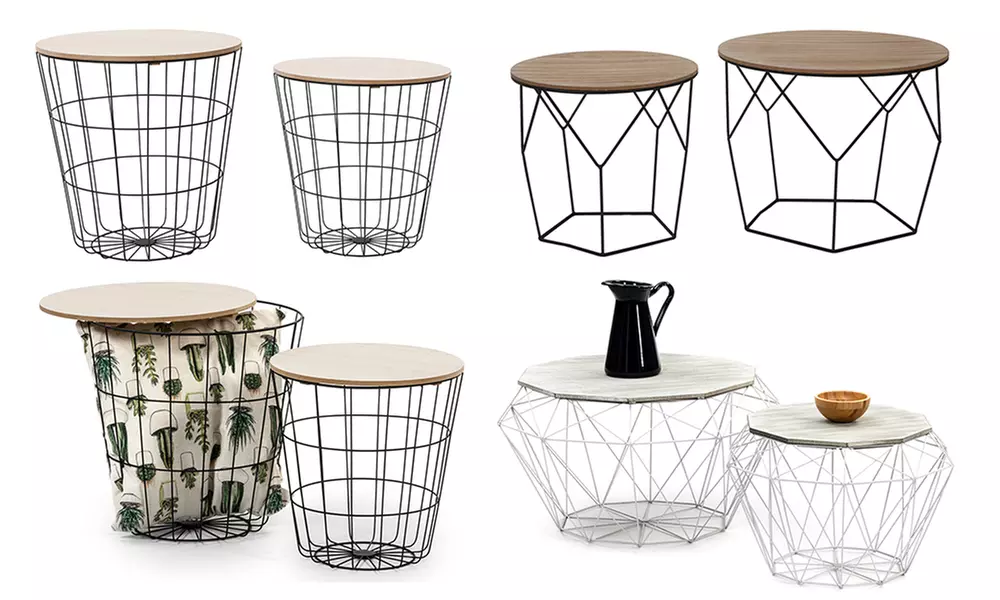 Juego de 2 mesas auxiliares de salón - Primary Image