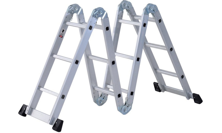 Image 3: HomCom Multi-Functional Ladder