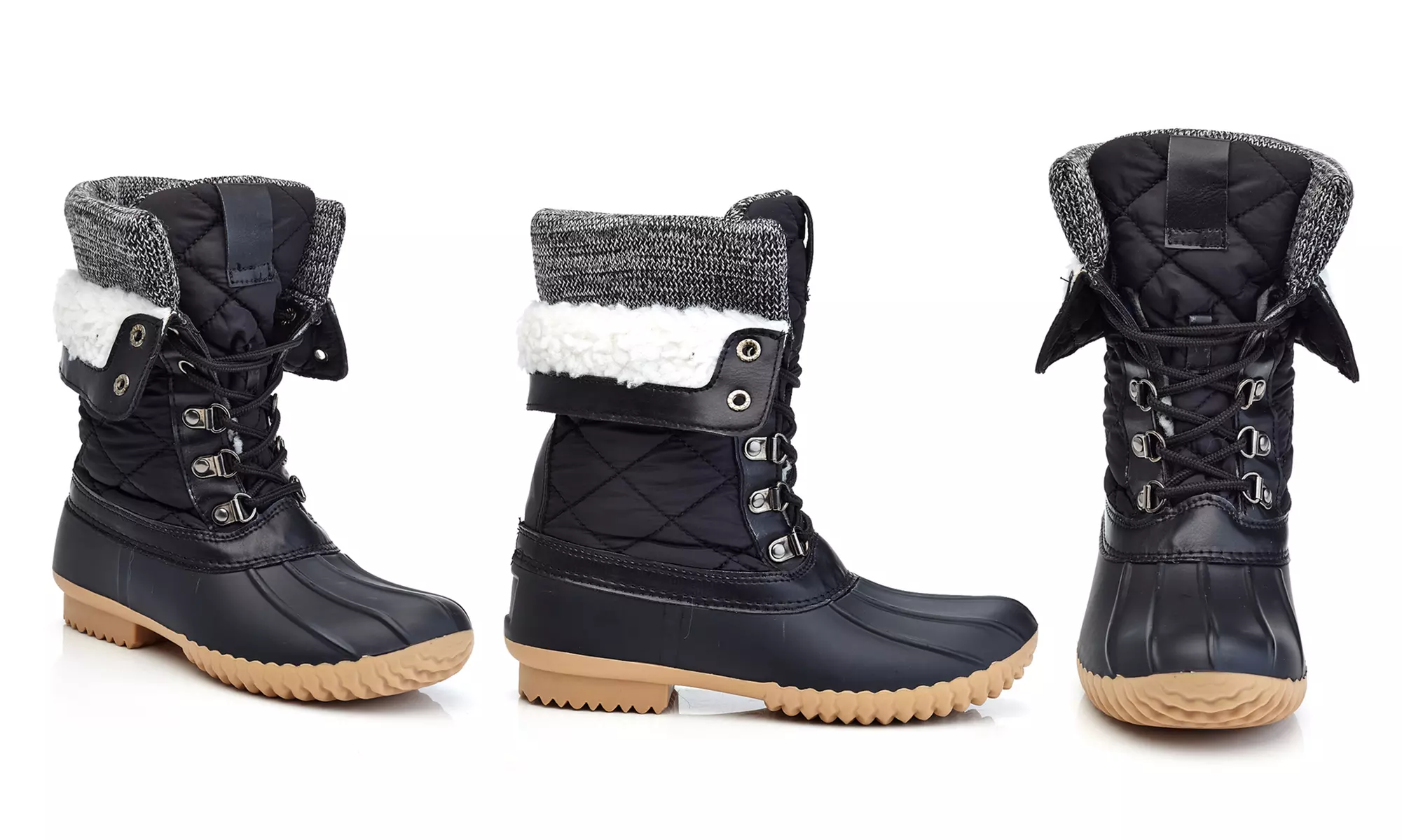 Henry Ferrera Collection Women's Cold-Weather Waterproof Lace-Up Ankle or Midcalf Adjustable Duck Boots - Image 4