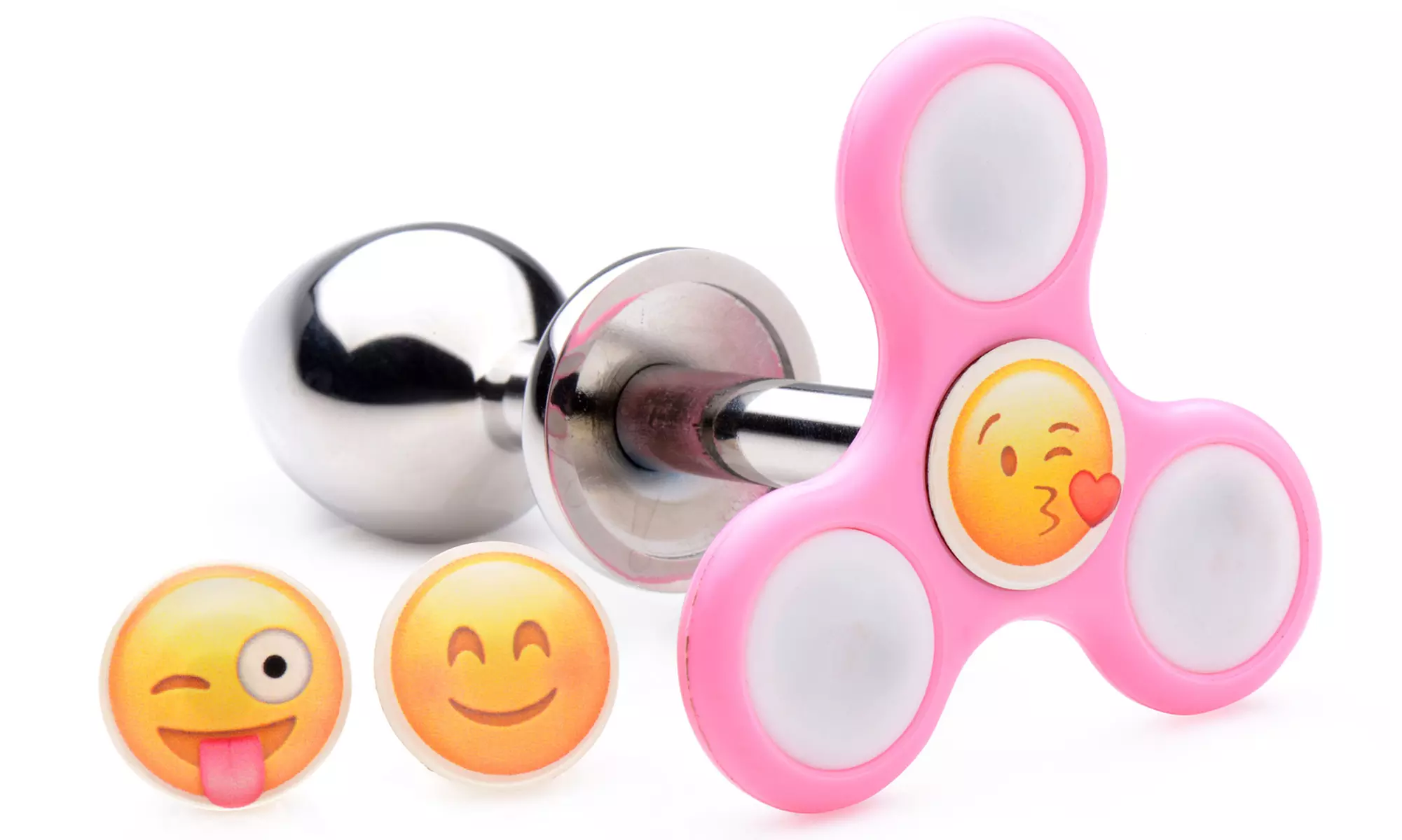Light Up Emoji Fidget Spinner Anal Plug - Second Medium