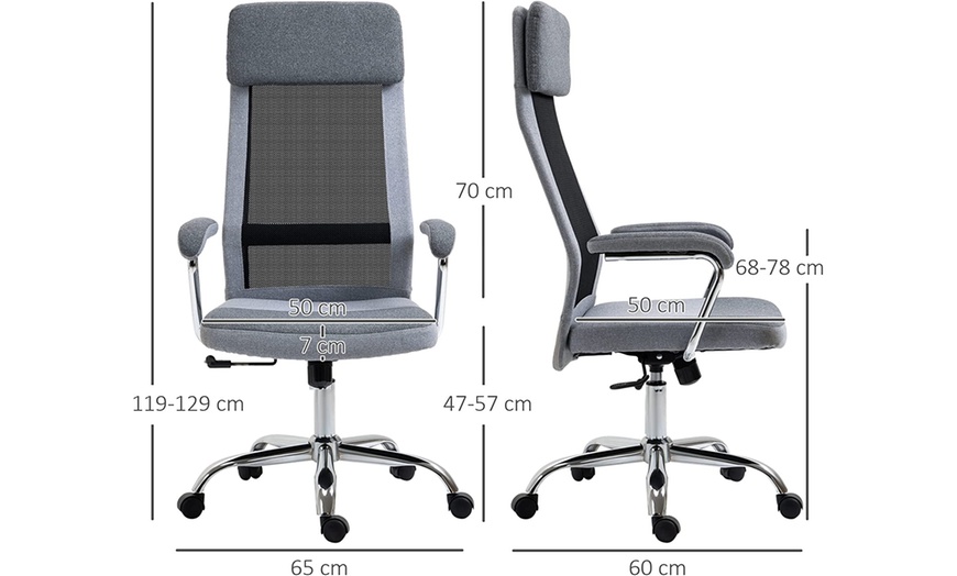 Image 4: Vinsetto Grey Office Chair