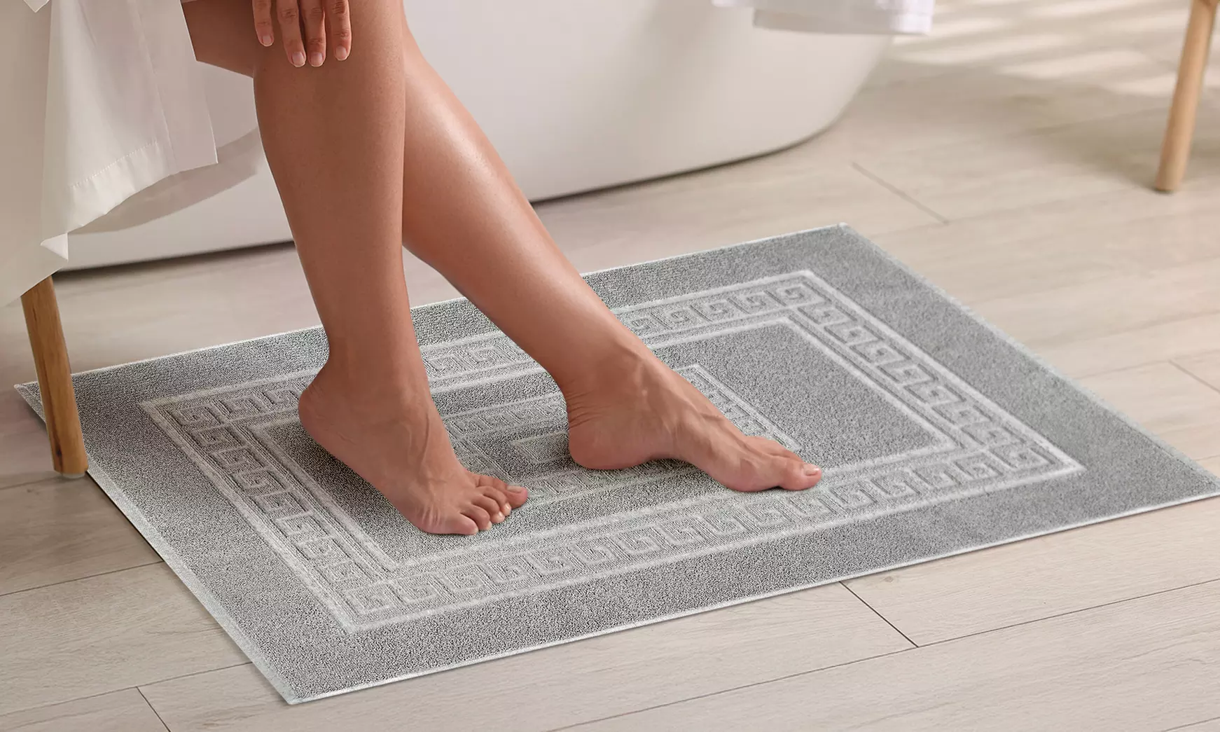 Alfombrilla de baño de tejido jacquard de alta absorción