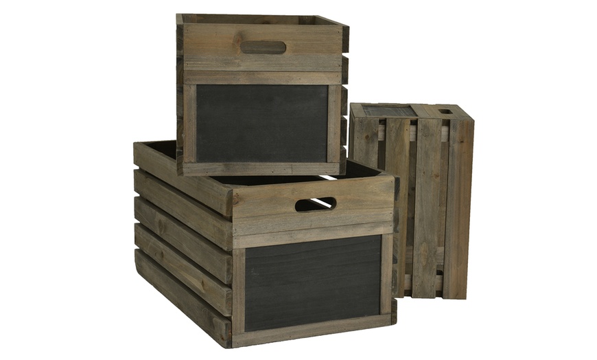 Image 2: Rustic Wooden Crates Three-Pack