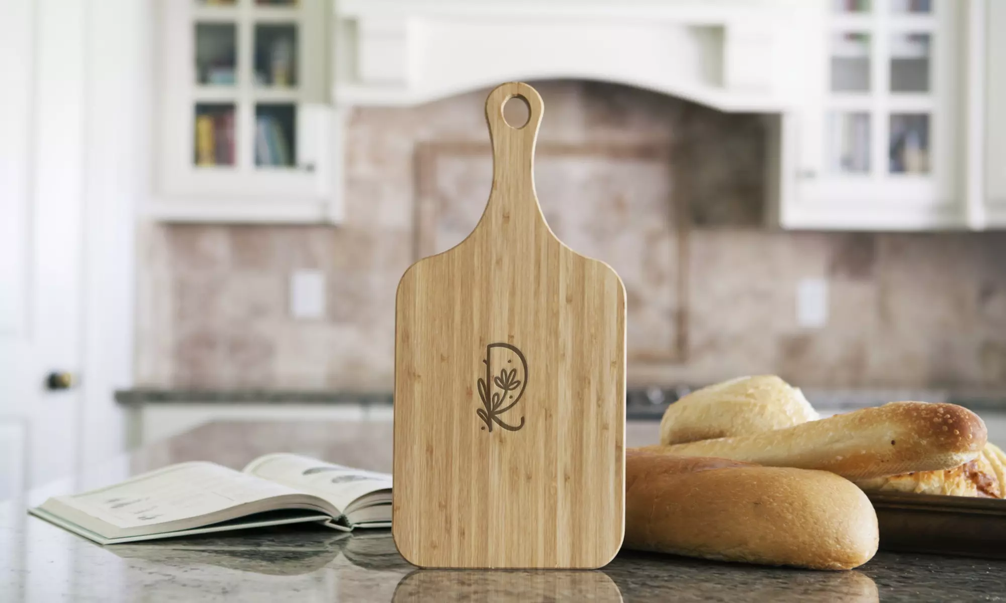 Monogram Handled Bamboo Serving Boards ​from Qualtry (Up to72% Off). Four Options Available. - Second Medium