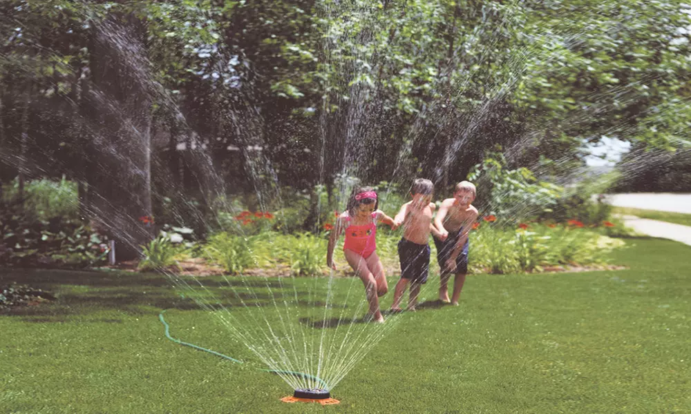 Dramm ColorStorm 9-Pattern Turret Sprinkler with Metal Base - Primary Image