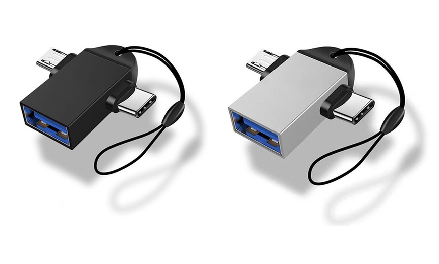 Image 11: One or Two Portable USB Type-C and Micro to USB 3.0 Converters