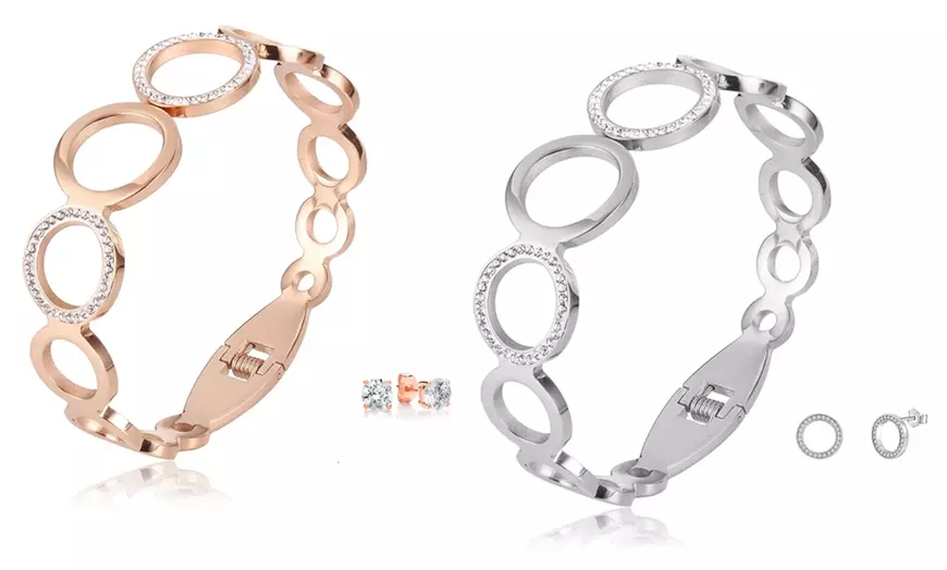 Image 1: Armband en oorbellen versierd met Swarovski®-kristallen