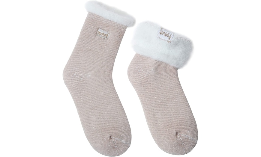 Image 4: 1 oder 2 Paare Kuschel-Socken mit Fleece-Innenfutter für Damen