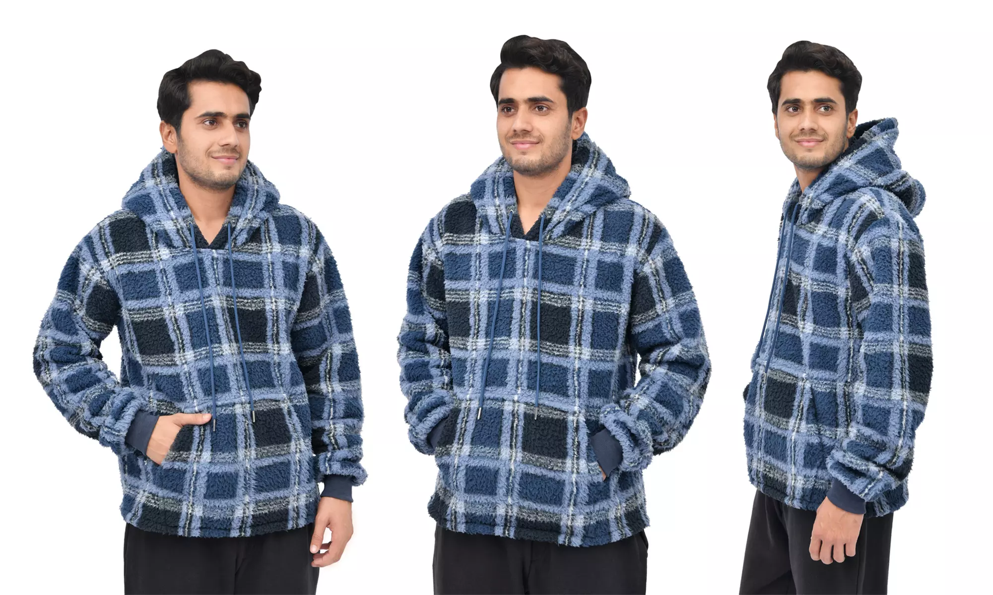 Luxury Check Fleece Teddy Borg Hoodie