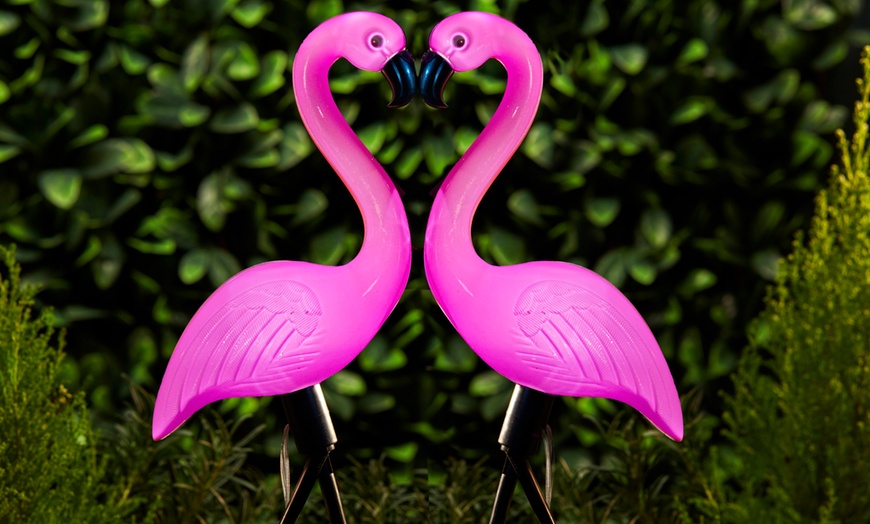 Image 4: Flamingo Standing Solar Lights