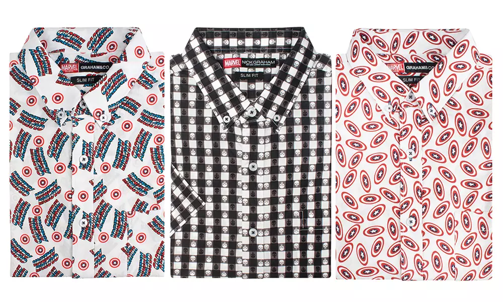 Nick Graham Men's Marvel-Themed Button-Down Shirts - Primary Image