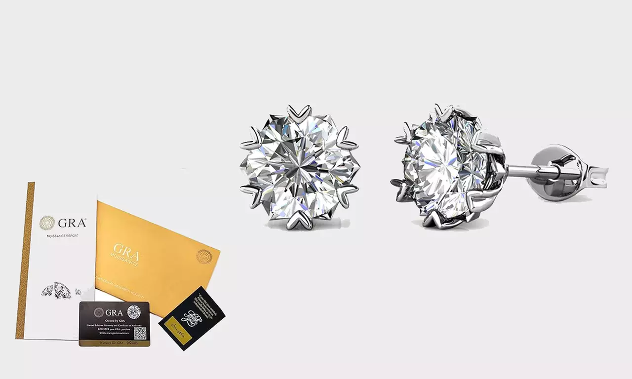 'Grown Moissanite' oorbellen