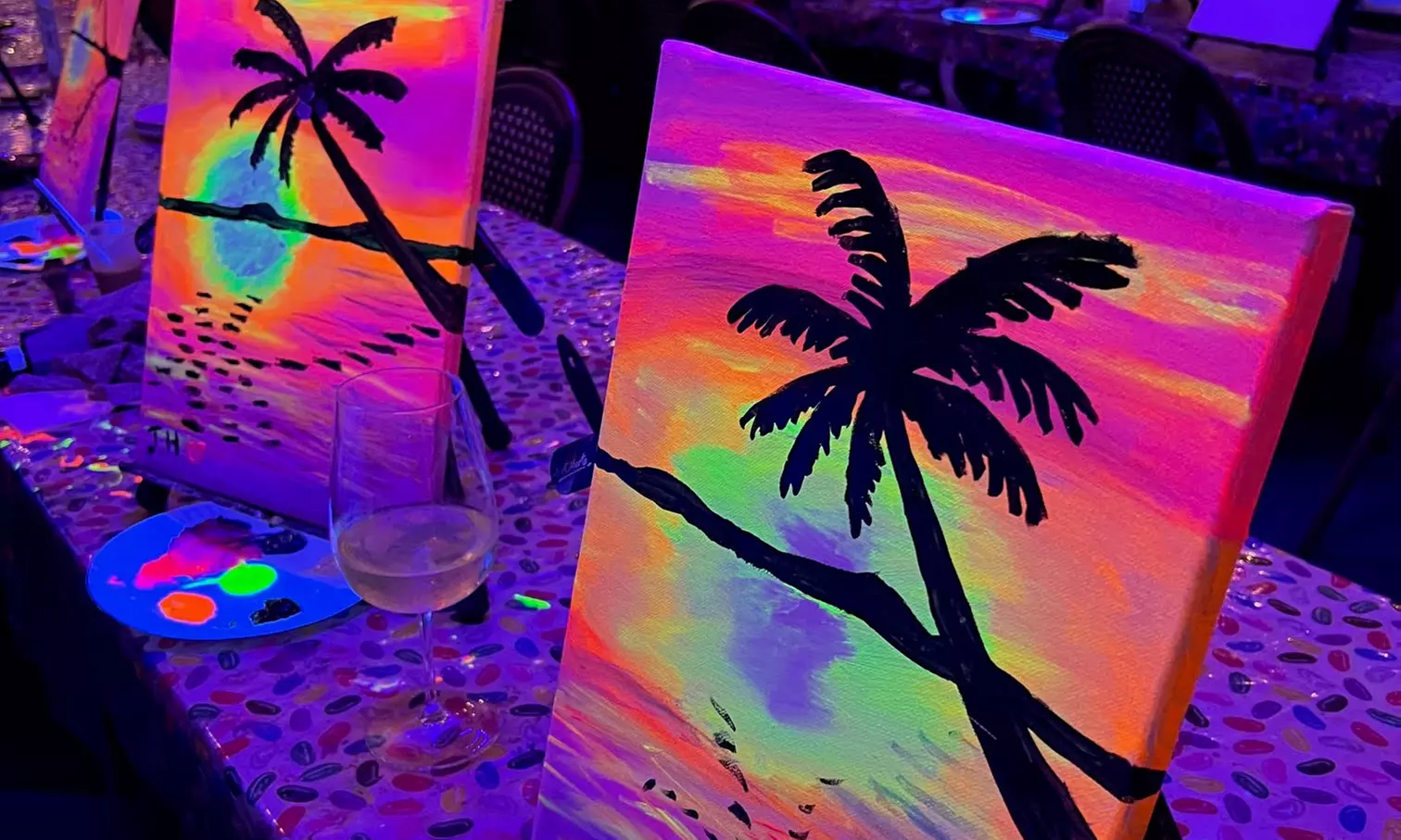Up to 48% Off UV Glow Paint and Sip Sessions