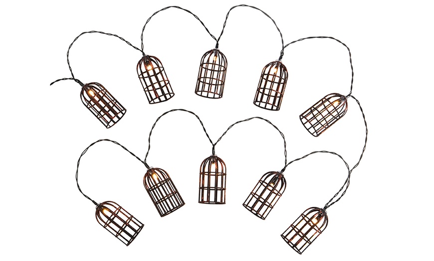 Image 4: Solar LED Bulb Cage String Lights