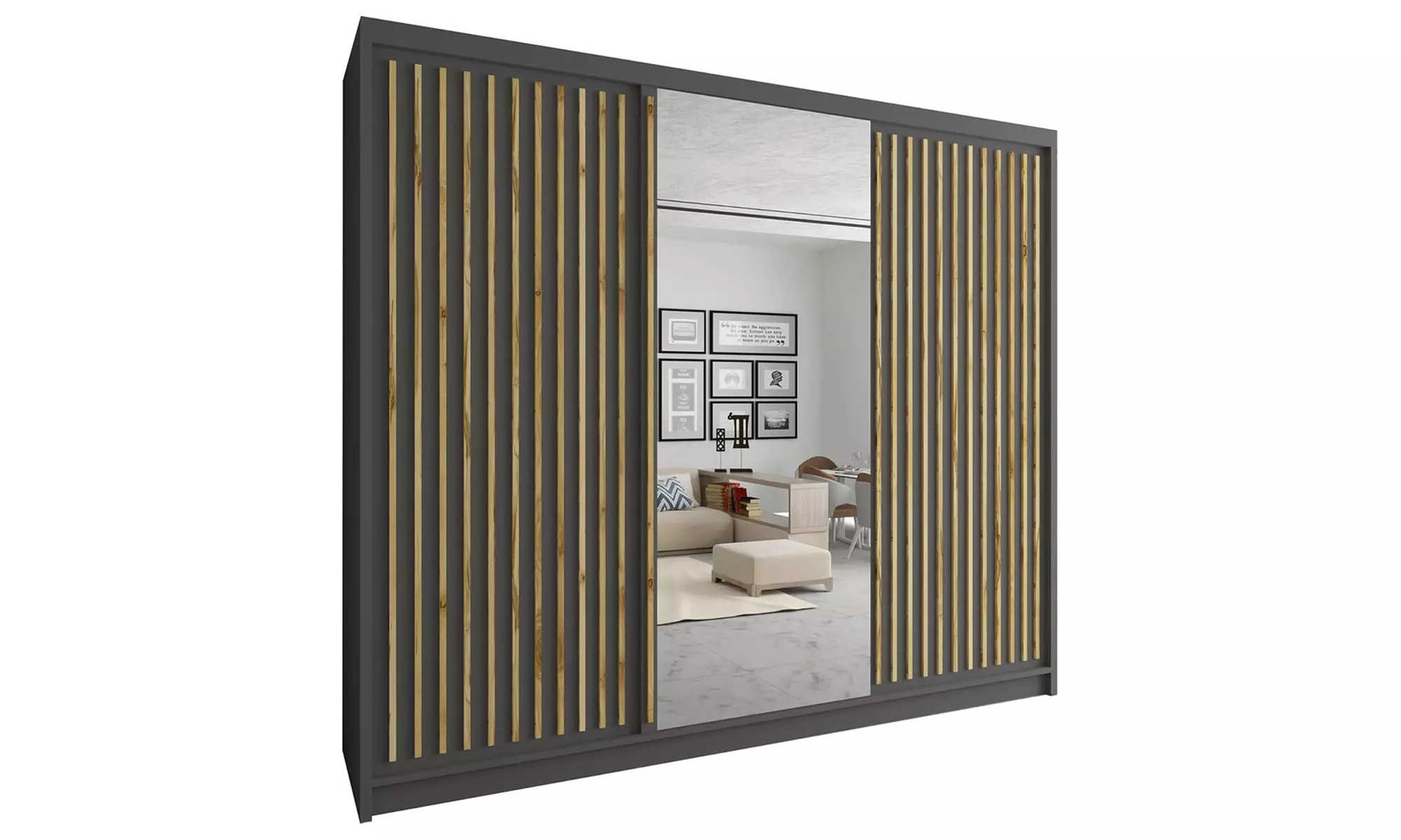 Roni Sliding Mirror Door Wardrobe