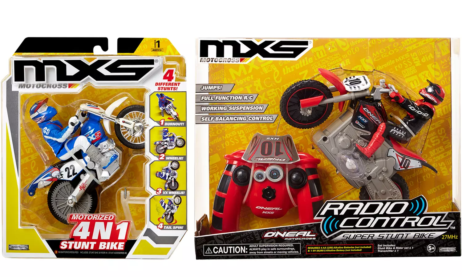 MXS 4-in-1 Stunt or RC Super Stunt Bike Rider - Primary Image
