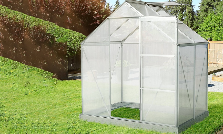 Image 10: Outsunny Polycarbonate Greenhouse