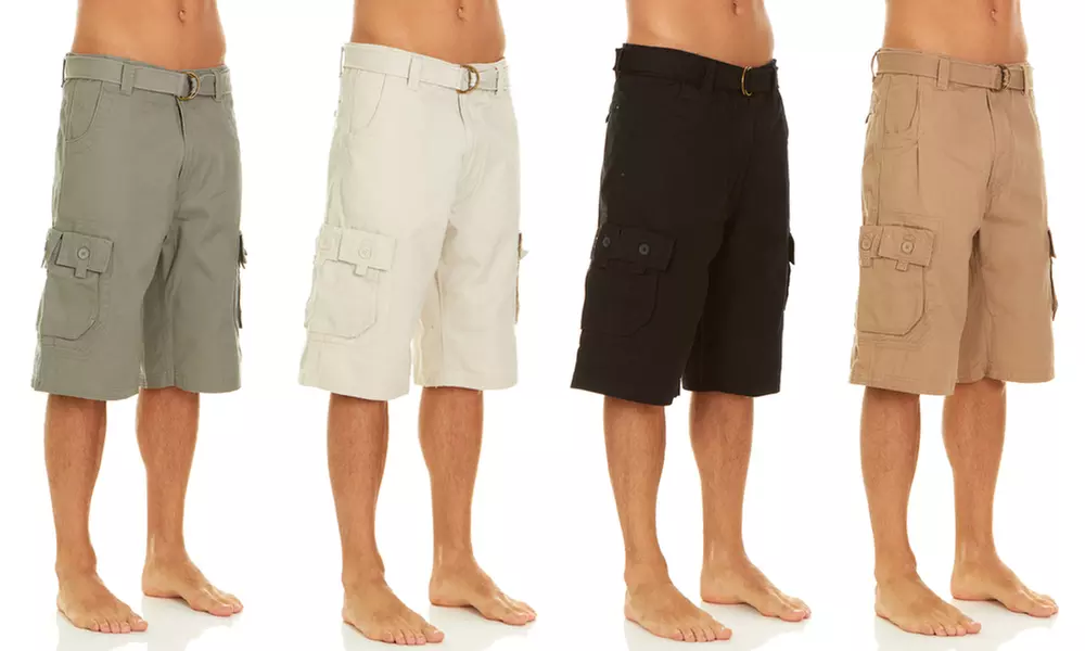 Men's Belted Cargo Shorts - Primary Image