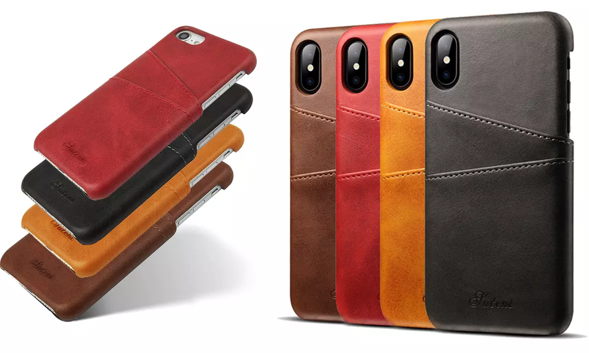 Coque pour iPhone en similicuir avec emplacements pour cartes - Primary Image