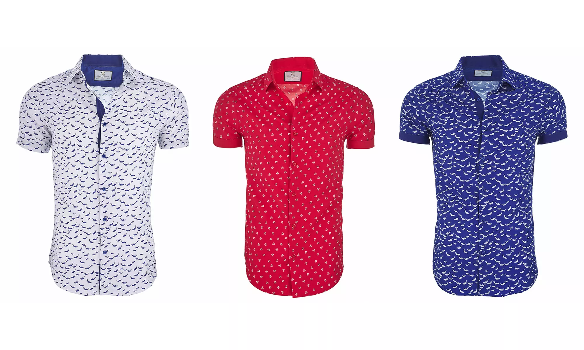 Suslo Couture Men's Slim-Fit Short Sleeve Button Down (S-3XL) - Primary Image