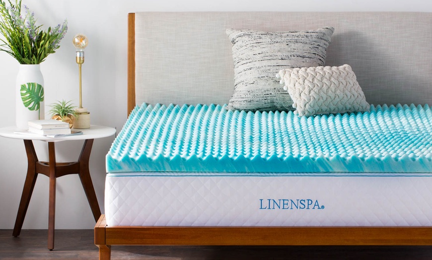 linenspa convoluted gel swirl memory foam mattress topper