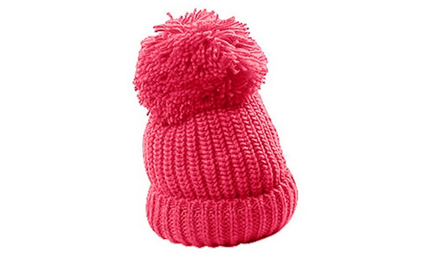 Image 5: Knit Wool Bobble Hat