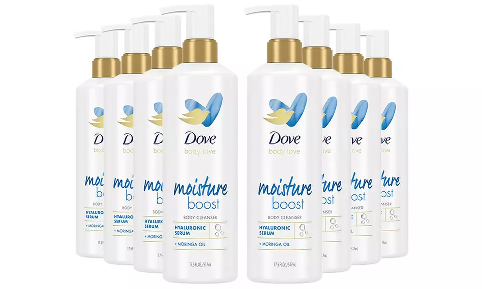 Four or Eight Pack Dove Body Love Body Cleanser with Hyaluronic Acid