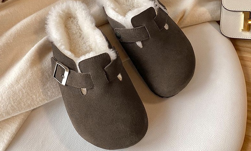 Image 6: Slip On Faux Fur Shearling Mules