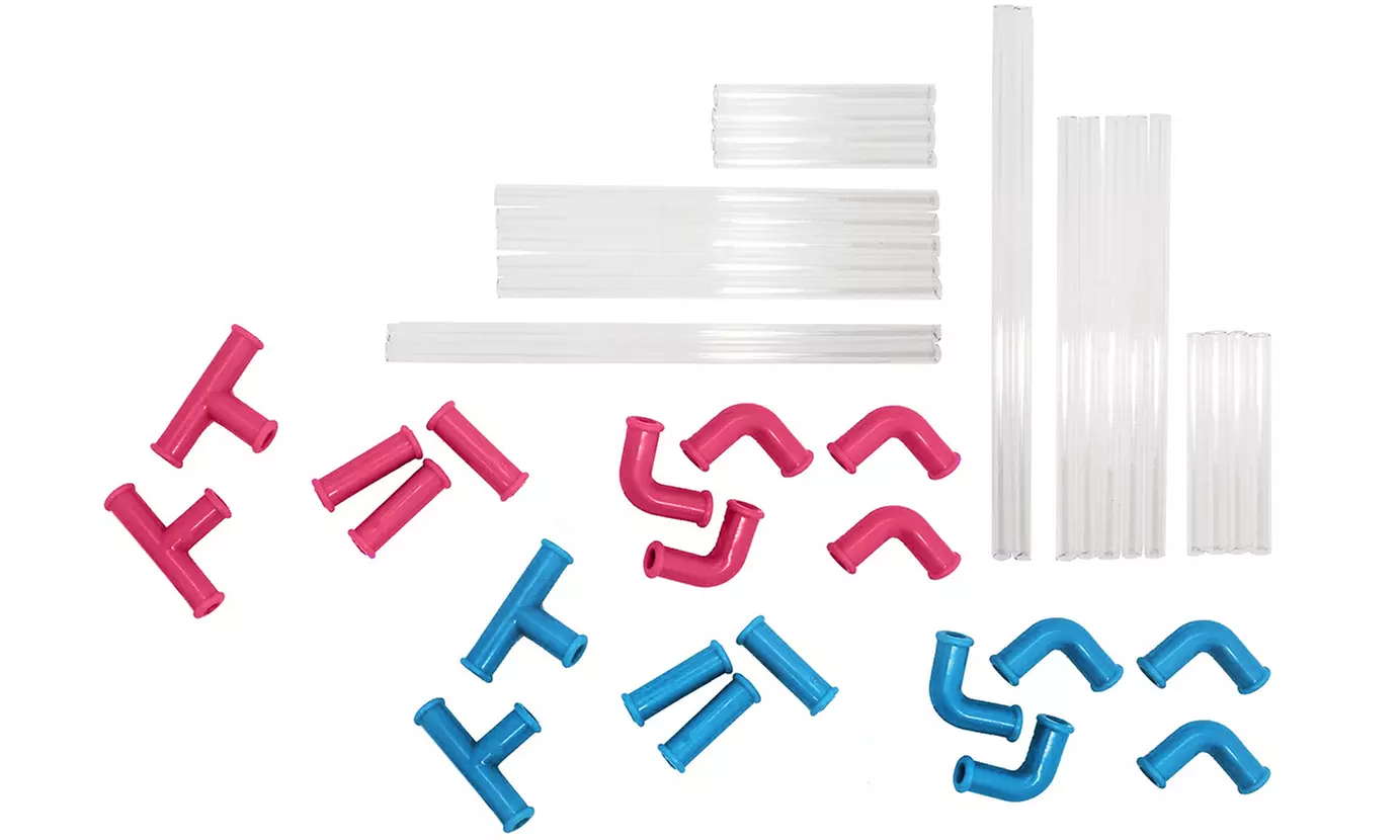 1x oder 2x Strohhalm-Bausatz in Pink oder Blau für Kinder - Second Medium