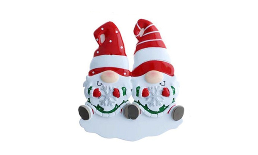 Image 3: Personalized Gnome Family Santa Claus Christmas Tree Ornaments