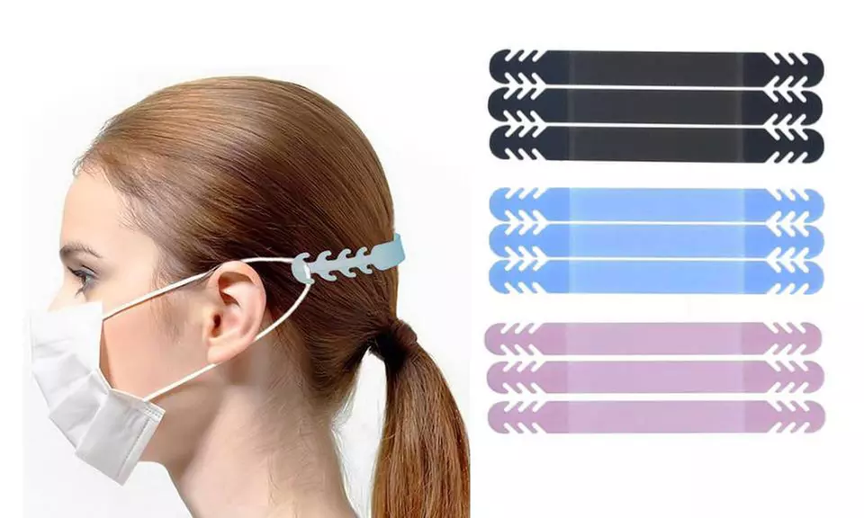 1 ou 2 lots de 10 extensions de masque réglables avec crochets antidérapants, coloris au choix - Primary Image