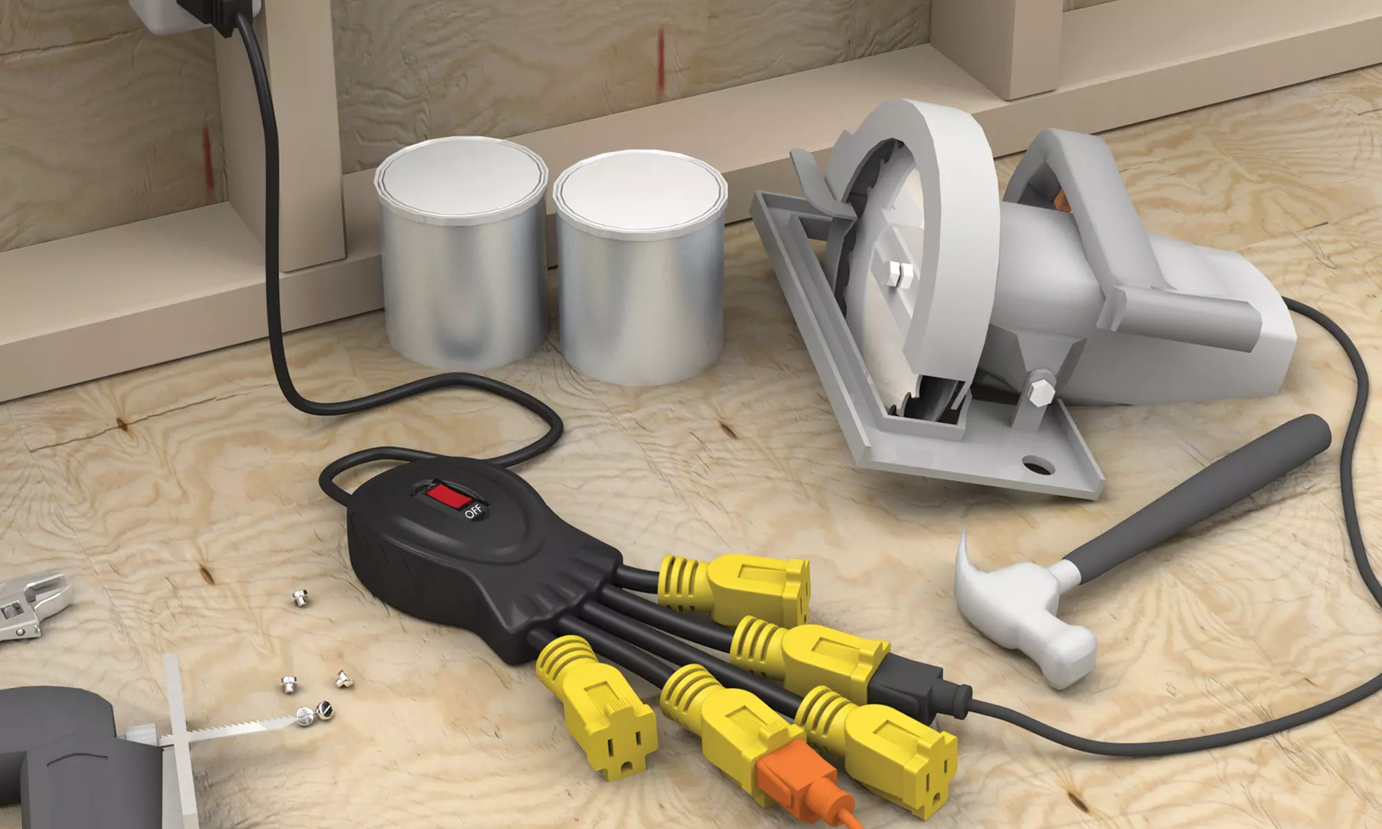 Stanley PowerSquid Flexible Outlet Multiplier and Adapters - Primary Image