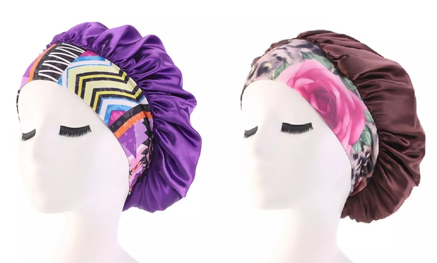 Image 21: One or Two Satin Sleeping Hair Wrap Headbands