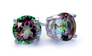 2.00 CTW Rainbow Topaz Studs in Sterling Silver