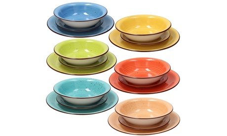 Servizio 18 piatti Art Pepper Tognana in ceramica decorata