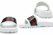 Authentic Gucci Men's Web Rubber Slide Sandals | Luxury Designer Comfort for Pool & Errands - Second Medium