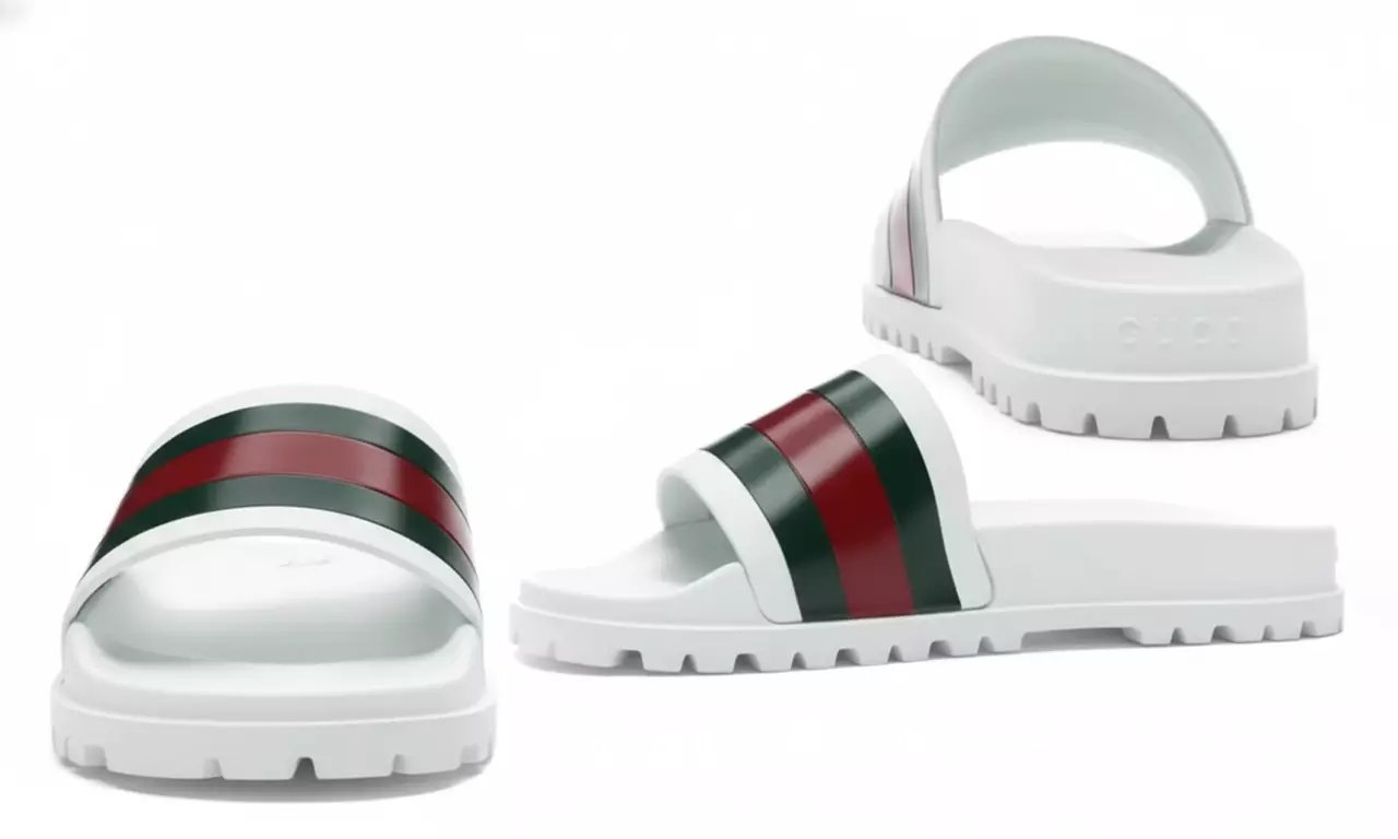 Gucci Men’s Web Slides – Rubber Comfort | Multiple Sizes Available