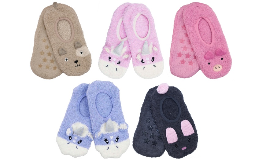 Image 1: Women's 3D Animal Slipper Socks