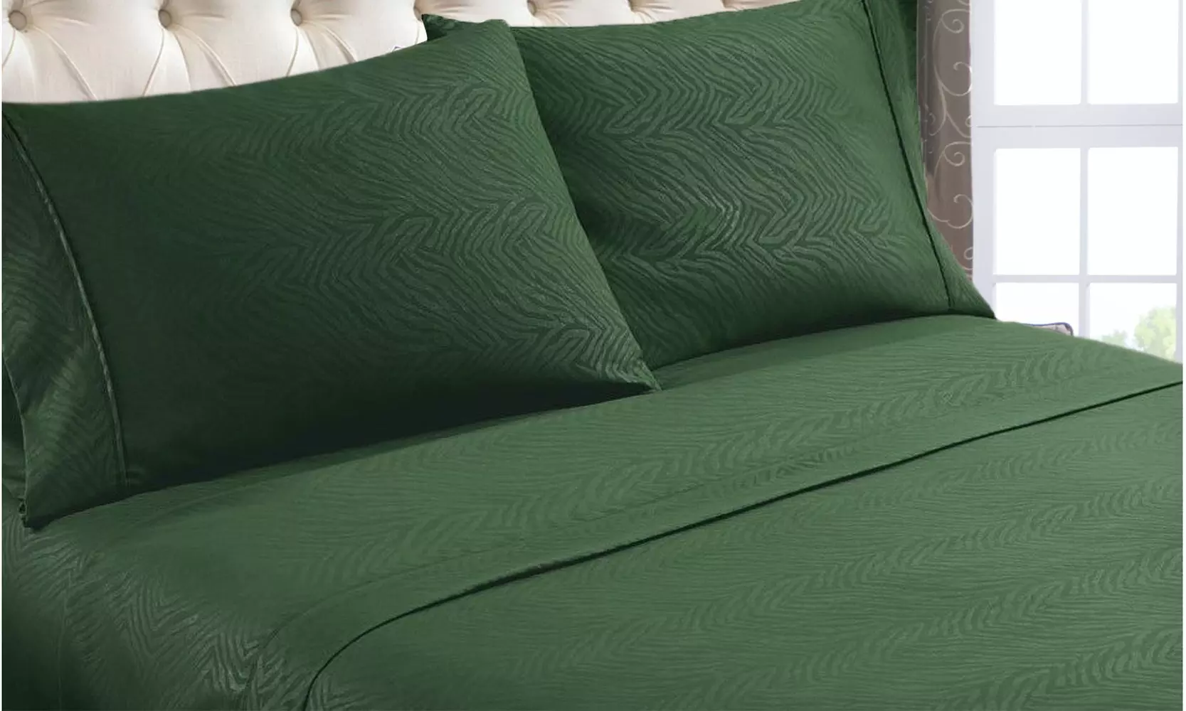 Luxury Home Super-Soft Zebra Embossed Bed Sheet Set (4-Piece) - Primary Image