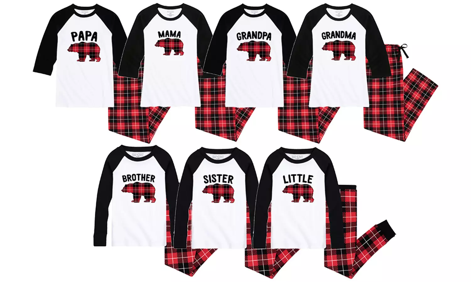 Nap Chat: Plaid Bear Matching Family Pajama Sets. Plus Sizes Available. - Primary Image