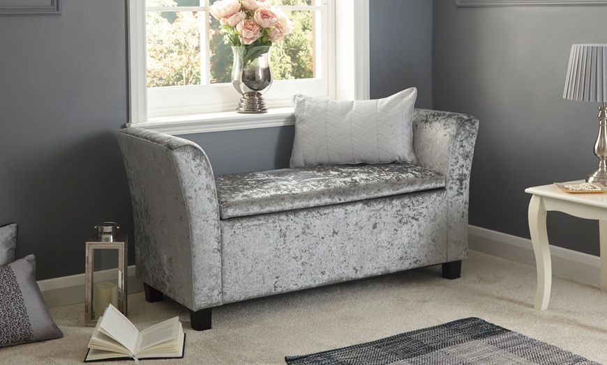 Image 15: Velvet Ottoman or Window Seat