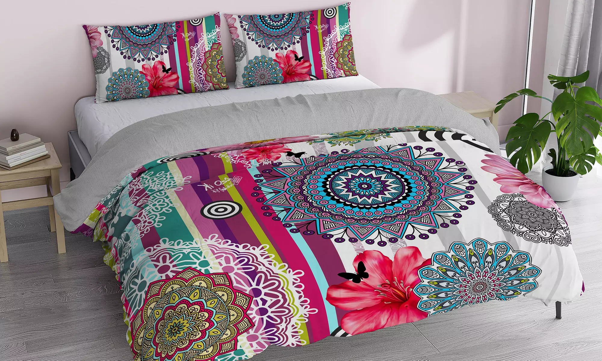 Parure copripiumino Kiosa in stampa digitale